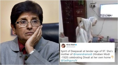 kiran bedi, kiran bedi tweets, kiran bedi twitter, kiran bedi narendra modi, kiran bedi pm modi, kiran bedi pm modi mother, kiran bedi sadhguru pm modi, indian express, indian express news