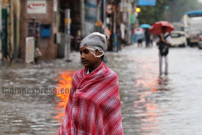 rains in kolkata, heavy showers in kolkata, kolkata showers, kolkata rains, Depression in Bay of bengal, kolkata news, indian express