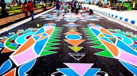 kolkata street art photos, under 17 world cup kolkata pics, fif u17 2017 world cup finals pictures, kolkata salt lake stadium pics, indian graffiti images, art students alpana street, indian street art photos, fifa world cup finals kolkata, indian express photos