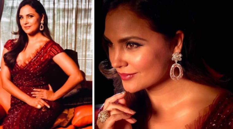 Lara Dutta, Lara Dutta latest photos, Lara Dutta fashion, Lara Dutta red gown, indian express, indian express news