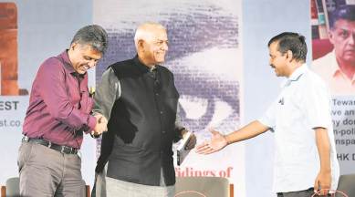 Arvind Kejriwal, Yashwant SInha, narendra modi, manish tewari book release, manish tewari, NDA government, BJP, Narendra Modi, 2019 elections, delhi news, indian express news