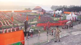 Narendra modi, pm modi in bilaspur, j p nadda, anurag thakur, aiims bilaspur, govind sagar lake, Prem Kumar Dhumal, Virbhadra Singh, latest news, indian express