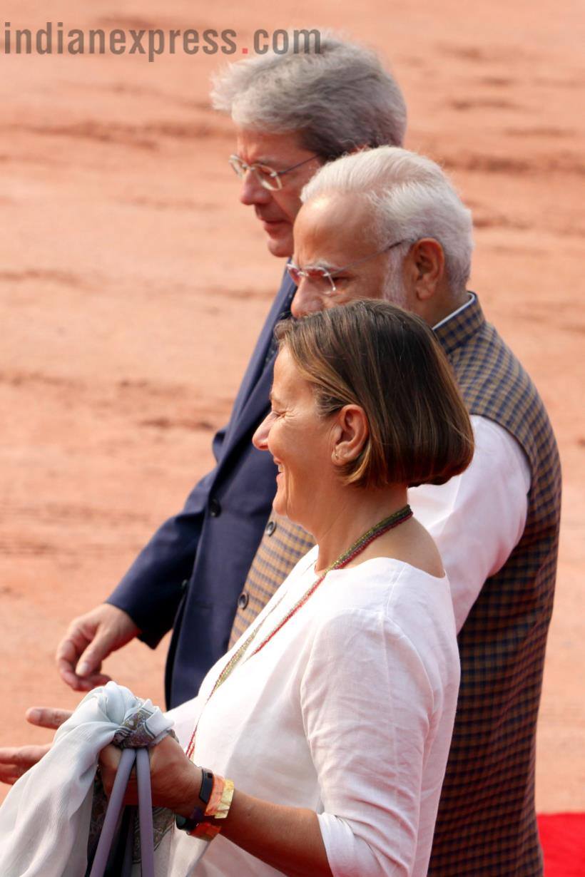 pm modi photos, italian pm pictures, italian pm india visit, Paolo Gentiloni images, italian pm rashtrapati bhawan pics, indian express