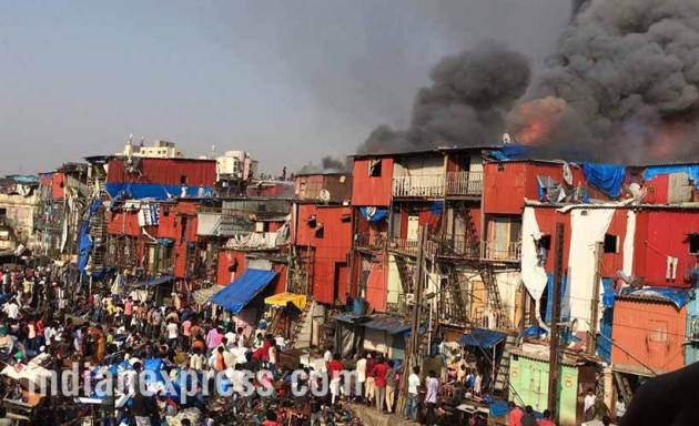 bandra fire photo, mumbai fire photo, bandra station fire images, pictures of mumbai fire in bandra, garib nagar fire accident, bandra east fire pics, mumbai fire accident pictures, bandra fire news, indian express photos
