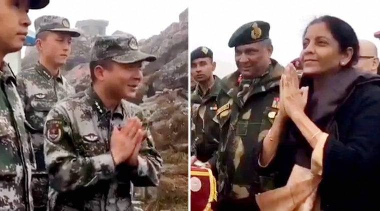China, India-china relations, Nirmala Sitharaman, Sitharaman Nathu la visit, Sitharaman chinese army, chinese army, world news, indian express news