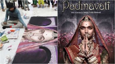 Padmavati, Padmavati rangoli, Surat police, Surat Padmavati rangoli, Karni Sena, VHP, Vishwa Hindu Parishad, Deepika Padukone, india news