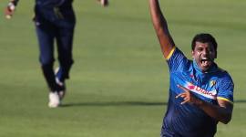 Thisara Perera in action against Pakistan