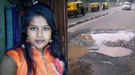 Bengaluru, Bengaluru potholes, Pothole death, Bengaluru accident, Bengaluru pothole death, G Veena, Bengaluru news, Indian Express