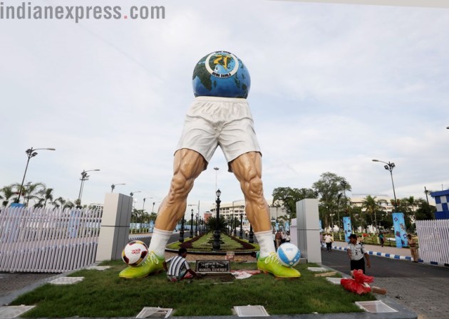 Fifa World Cup 2017 Mamata Banerjee Designed Majestic Sculpture Unveiled At Salt Lake Stadium 6644