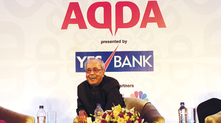 Pranab Mukherjee, Pranab Mukherjee at express adda, Pranab Mukherjee on Congress, Pranab Mukherjee on Emergency, baba ramdev, Baba Ramdev ram lila maidan protests, lokpal bill, Anna Hazare’s agitation, Ramdev protest, Pranab Mukherjee PM, Pranab Mukherjee at express adda, UPA-II government, Sonia Gandhi, India news, Indian Express