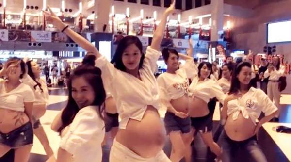 pregnant women dancing despacito, pregnant women flash mob despacito, taiwan pregnant women despacito, despacito flash mob, indian express, indian express news