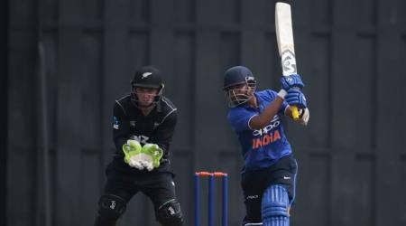 India A player Prithvi Shaw bats during a warm up match against New Zealand in Mumbai, India, Tuesday, Oct. 17, 2017 . (AP Photo/Rafiq Maqbool)