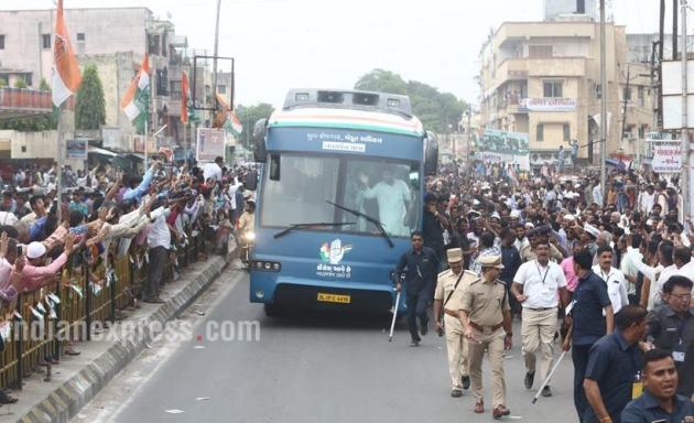 Rahul Gandhi, Rahul Gandhi in Gujarat, Rahul Gandhi Gujarat visit, Rahul Gandhi rally, Rahul Gandhi rally photos, India news, Indian Express