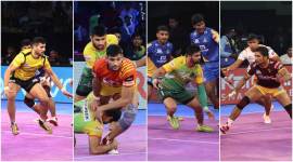 Pro Kabaddi 2017 photos, PKL season 5, Pro Kabaddi top raiders pictures, Sachin Tawar photos, Pardeep Narwal images, Rahul Chaudhari pics, Kabaddi photos, kabaddi Raiders pics, Indian Express