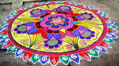 Colorful rangoli - Rangoli colors and designs by Keerthi