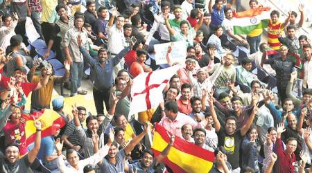 At Salt Lake Stadium in Kolkata on Saturday. (Express Photo by Partha Paul) 