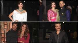 shilpa shetty, shilpa shetty images, soha ali khan, kunal kemmu, bipasha basu, karan singh grover, anil kapoor, bollywood diwali, diwali party