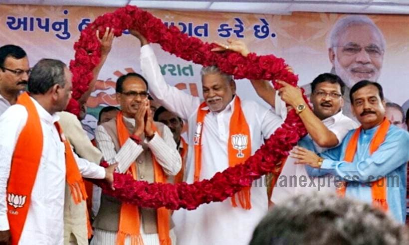 shivraj singh chouhan photos, shivraj chouhan gujarat visit images, bjp, bjp gujarat gaurav yatra pictures, madhya pradesh, mp cm in gujarat, chouhan gujarat pics, shivraj chouhan gujarat pictues, ankleshwar, bjp poll campaign, indian express