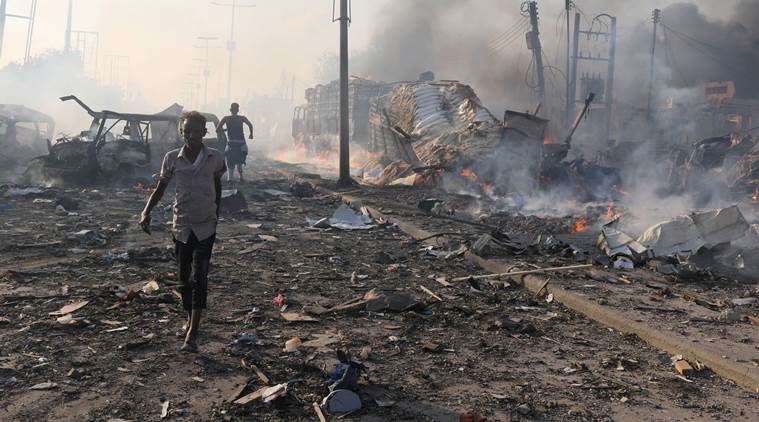 Somalia bomb blast, Somalia blast, Somalia attack, Somalia death toll, Mogadishu bombing, mogadishu bomb blast, world news, indian express news