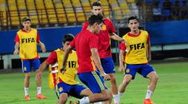 Spain team at Kochi FIFA U 17 world cup, FIFA u 17 WC, Germany's U 17 team, Spain u 17 team, football news, indian express