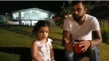 Virat Kohli, Ziva, Indian cricket team, MS Dhoni, Dhoni daughter, sports news, cricket, Indian Express