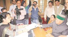 himachal polls, Virbhadra Singh, virbhadra files nomination, himachal pradesh assembly elections 2017, hp polls 2017, virbhadra singh, solan, himachal cm, assembly elections himachal,