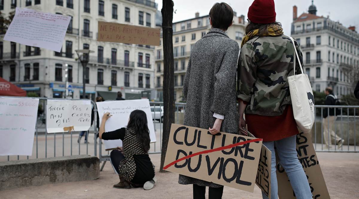 Harvey Weinstein, Harvey Weinstein sexual harassment, france protests, Me Too campaign, Weinstein scandal, sexual assault, world news, indian express