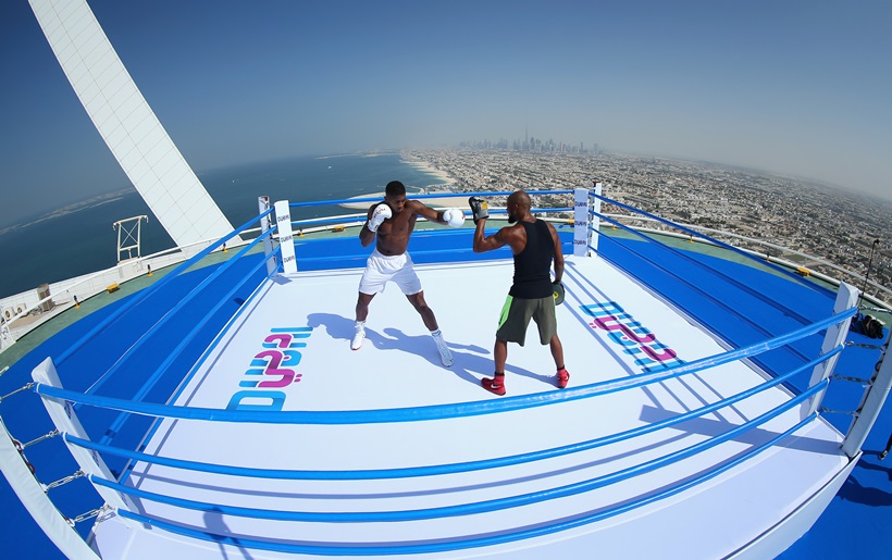 Anthony Joshua Trains In World S Highest Boxing Ring See Pics Sports News The Indian Express