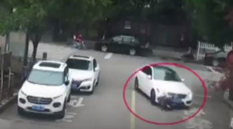 accident videos, chilling accident videos, scary accident videos, boy saved from accident, miraculous saving, indian express, indian express news