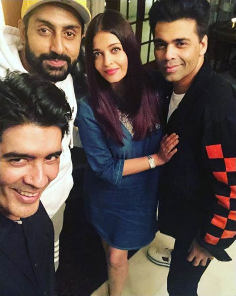 aishwarya rai bachchan, abhishek bachchan, karan johar, manish malhotra, aishwarya abhishek