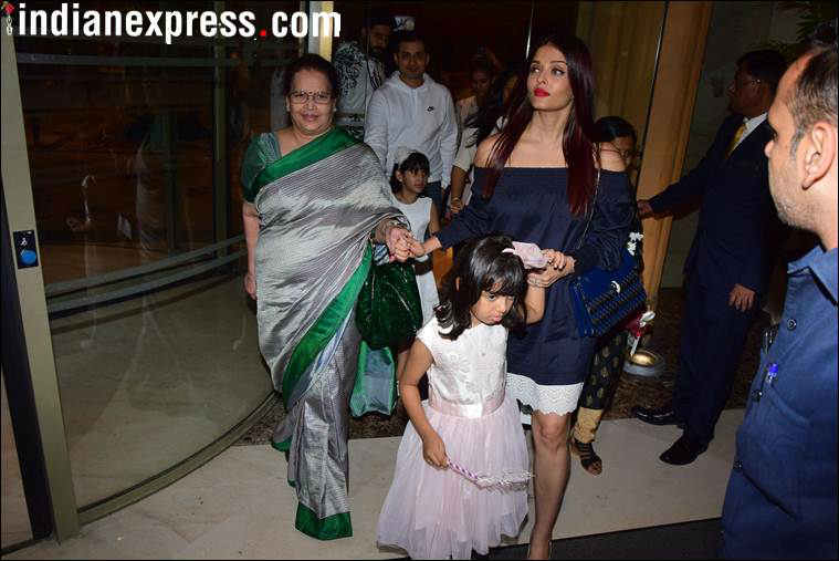 aishwarya rai mother vrinda rai at aardhya birthday party