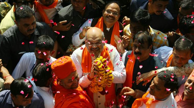 Gujarat elections, Amit Shah campaign, Amit Shah in Naranpura, Amit Shah roadshow, Narendra Modi, Gujarat development, Ami Shah on Patidars, Hardik Patel, Maldhari community, Ahmedabad news