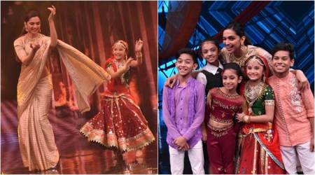Padmavati actor Deepika Padukone on the sets of Super Dancer 2