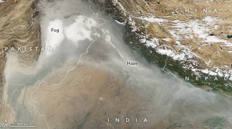 Smog pollution in New Delhi