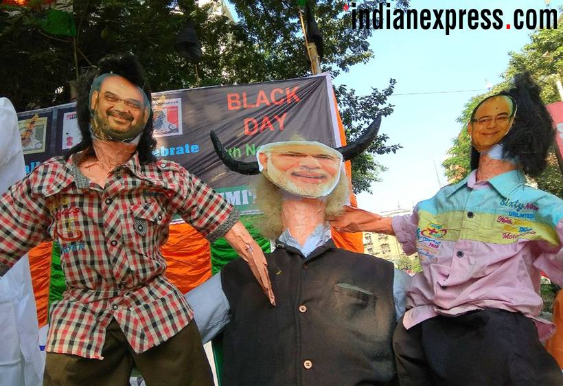 demonetisation anniversary, demonetisation, anti black money day, November 8, note ban, note bandi, PM Narendra Modi, noteban anniversary, demonetisation, demonetisation india, BJP, Congress, arun jaitley, manmohan singh, indian economy, india news, indian express