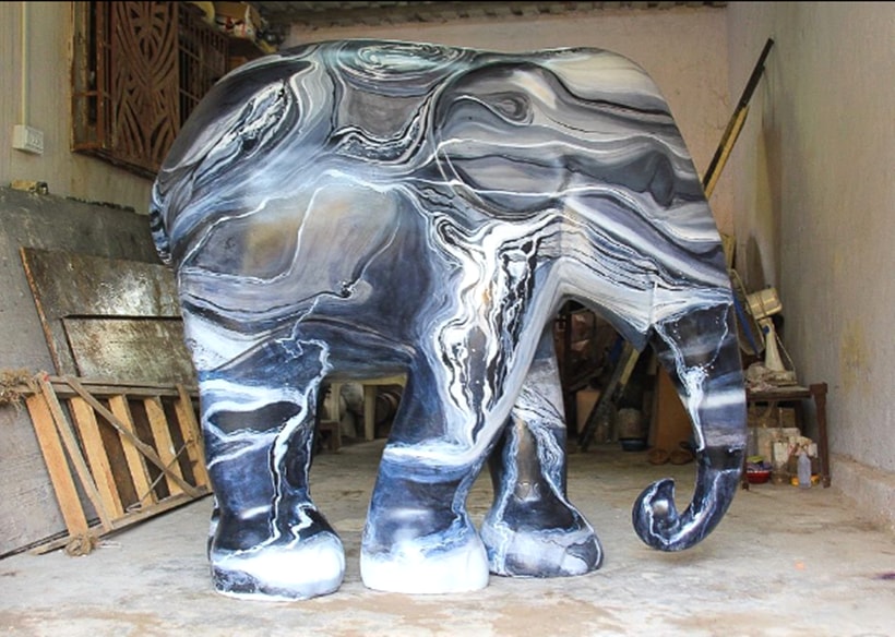 elephant parade photos, mumbai elephant parade images, Elephant Parade India, Pichvai art images, indian elephant art pics