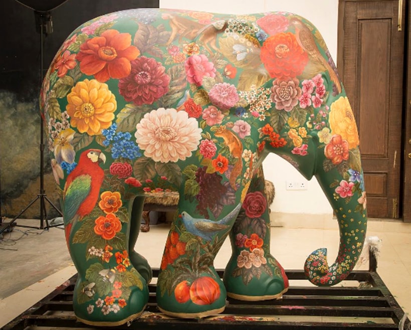elephant parade photos, mumbai elephant parade images, Elephant Parade India, Pichvai art images, indian elephant art pics