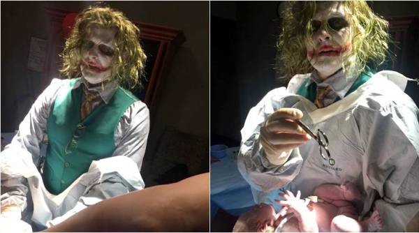 Heath Ledger, Halloween 2017, dr jocker deliver a baby, halooween costume, halloween jocker costume, Halloween celebration, Henry County Medical Center, jocker, Indian express, indian express news