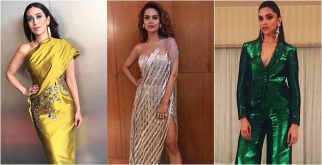 metallic outfits, Deepika Padukone, Esha Gupta, Karisma Kapoor, Shilpa Shetty, Malaika Arora, Mouni Roy, Sania Mirza, indian express, indian express news
