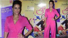 Neha Dhupia in hot pink at Tumhari Sulu