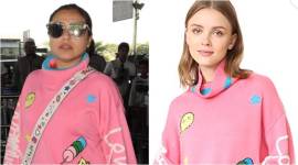 Rani Mukerji in a marshmellow pink Mira Mikati sweater