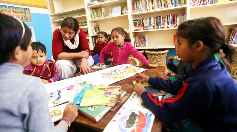 community library, library for kids, kids read, children read, library for children, books for little ones, kids books, indian express, indian express news