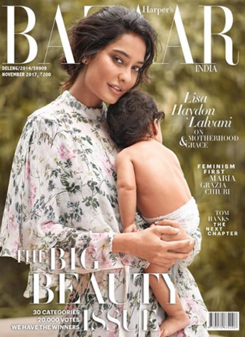 Lisa Haydon, Lisa Haydon son, Lisa Haydon photoshoot, Lisa Haydon magazine cover, Lisa Harper’s Bazaar cover, Harper’s Bazaar nov cover, Lisa Haydon Zack Lalvani