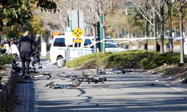 manhattan terror attack, mnhattan attack photos, new york terror attacks, manhattan truck attacks, us terror attack, new york van crash, us shooting, world news, indian express