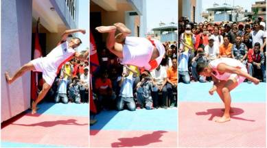 Guinness World Records, Guinness World Records for backflips, Guinness World Records dinesh sunar, dinesh sunar stuntman, dinesh sunar parkour athlete, nepali stunt man Guinness World Records, indian express, indian express news