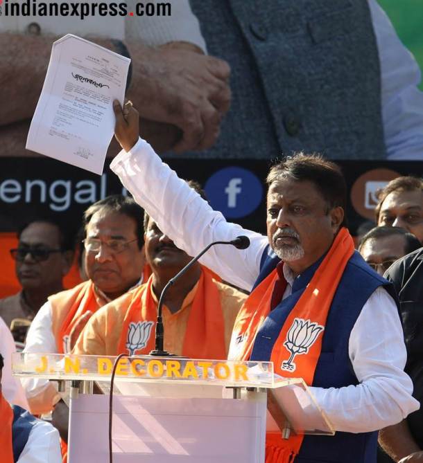 Mukul Roy addresses first BJP rally, accuses TMC of being ...