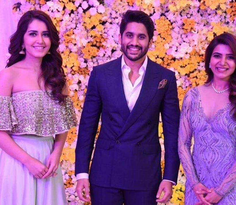 samantha reception, naga chaitanya reception, rashi khanna