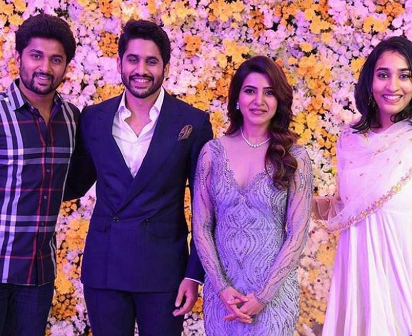 Nani, chaysam reception, naga chaitanya reception, samantha ruth prabhu