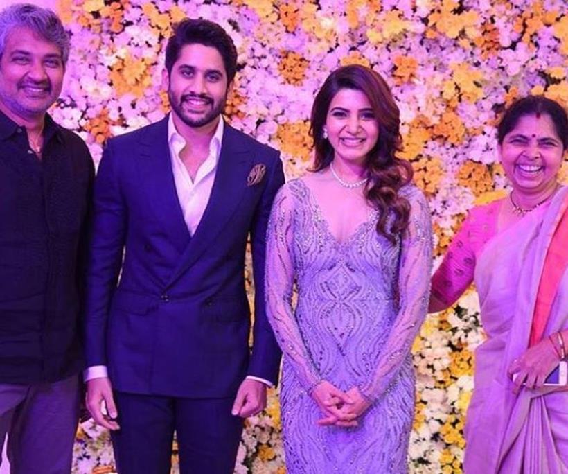 ss rajamouli, naga chaitanya, samantha ruth prabhu, chaysam reception