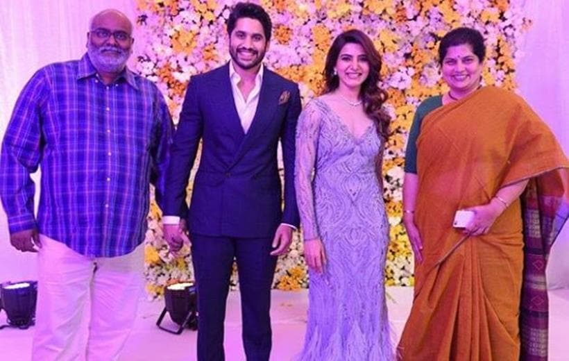 MM Keeravani, chaysam reception, samantha wedding reception, naga chaitanya reception
